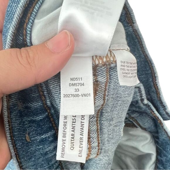 Madewell The Mid-Rise Perfect Vintage Jeans Ainsdale Wash Distressed Size 33 - Picture 10 of 10